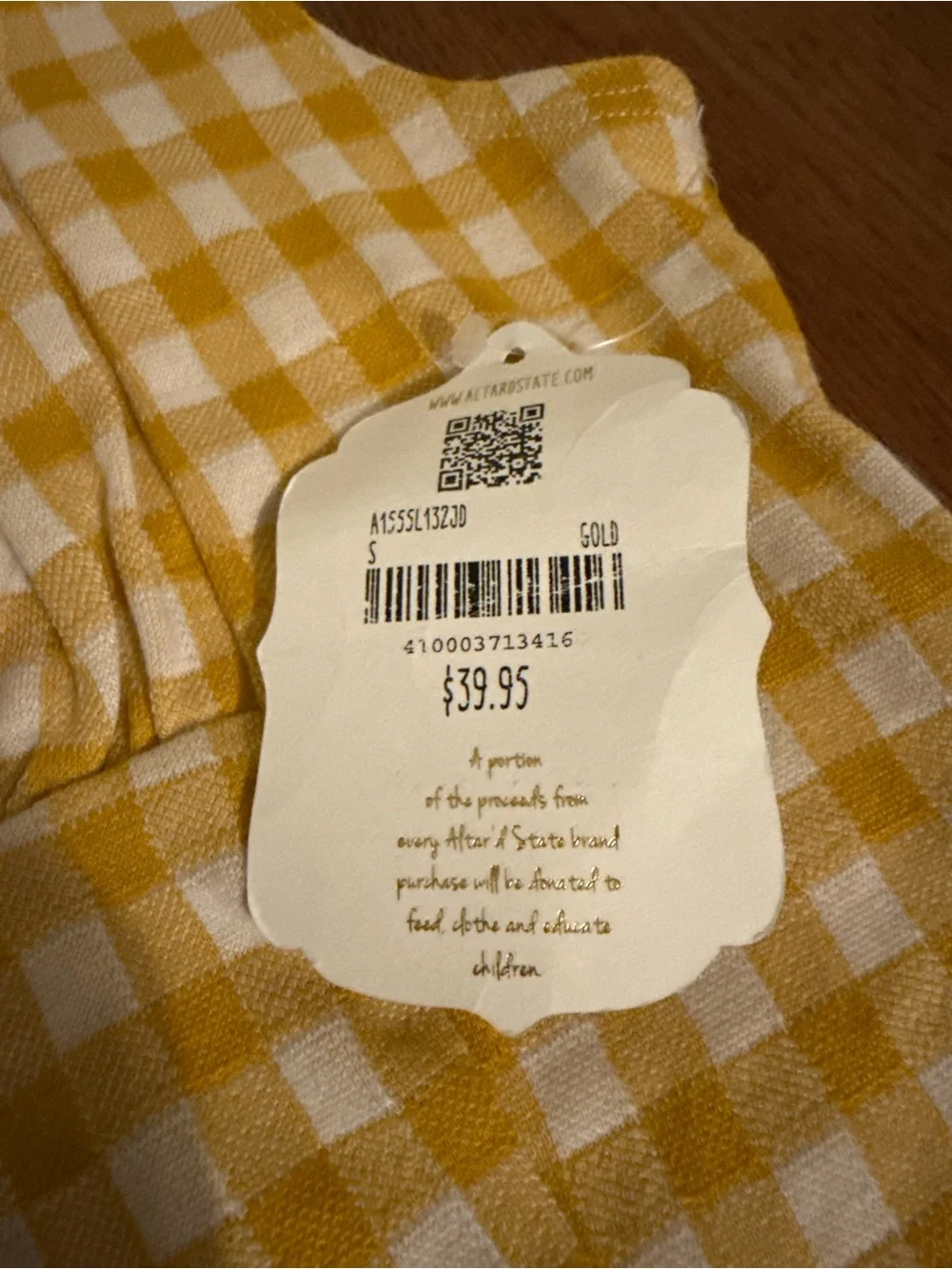 NWT Altar'd State Yellow Gingham Two Piece Set Crop Top Mini Skirt Co-Ord S - Picture 12 of 16